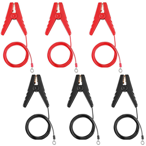 6 Pcs 3 ft Electric Fence Wire Solar Connect Fence Connectors Charger Electric Fence Clips Electric Fence Copper Wire with Alligator Clip...