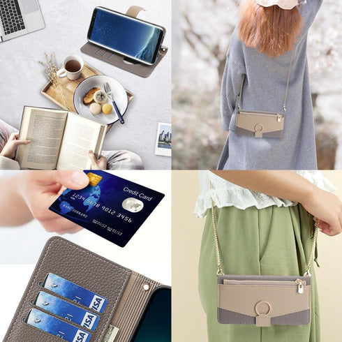 Asuwish Phone Case for Samsung Galaxy S8 Wallet Cover with Screen Protector and Mirror PU Leather Flip Cover Ring Credit Card Holder Crossbody Str...