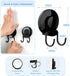 VIS'V Suction Cup Hooks, Black Shower Suction Hooks Bathroom Heavy Duty Vacuum Suction Cup Double Hooks Removable Reusable Suction Hanger Holders ...