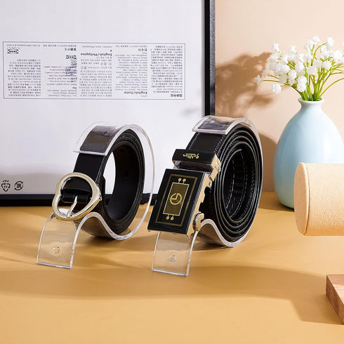 Acrylic Belt Display Stand Acrylic Belt Holder Clear Belt Organizer Belt Display Case Space Saver Case for Men and Women Belt, Store Display or Ho...