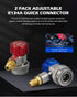 Orion Motor Tech R134a Quick Coupler Adapter, Adjustable R134a Adapters and AC Hose Fittings, HP and LP Connectors for R134a Car AC System Evacuat...