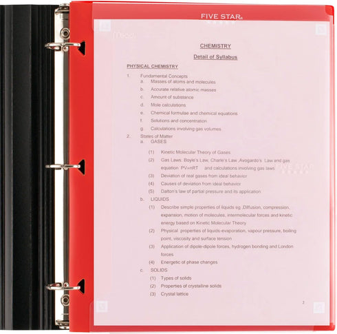 Five Star Pocket Folder + Study App, 4 Pack, 2 Pocket Folder, Customizable Cover, Fits 3 Ring Binder, Black, Pacific Blue, Fire Red, Forest Green ...