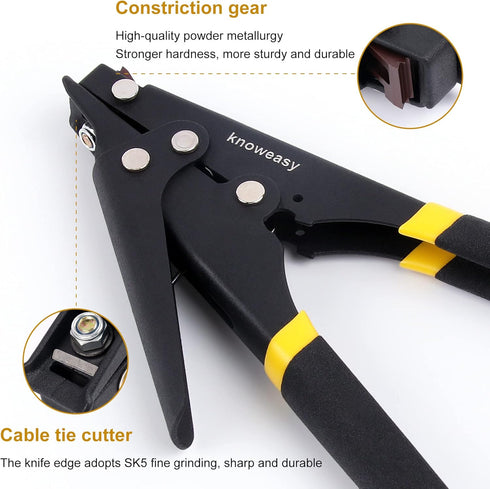 Cable Tie Tool,Knoweasy Zip Tie Tool and Tensioning and Cutting Tool for Plastic or Nylon Cable Tie...