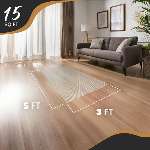 Nevlers Non Slip 3'x5' Rug Pads | White PVC Foam Rug Gripper for Hardwood Floors | Indoor/Outdoor Anti Skid Rug Gripper with Customizable Open Wea...