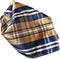 Navy Brown White Plaid Design Men's Hankerchief Pocket Square Hanky...