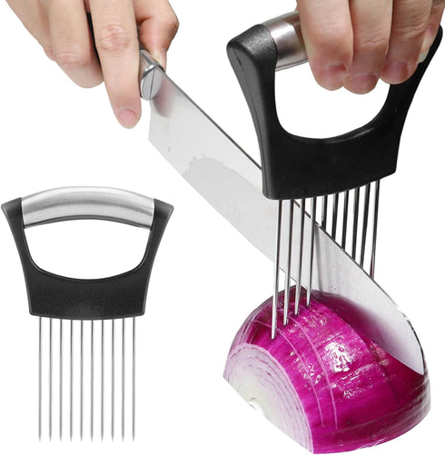 Onion Holder for Slicing, Lemon Slicer Onion Cutter for Slicing, Vegetable Cutter for Potato and Tomato, Avocados, Eggs, Food Slicer Assistant Too...
