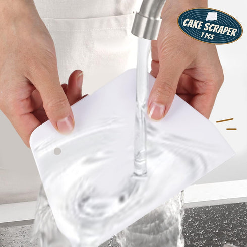 Teenitor Cake Scraper Cake Smoother, 7 Pcs Dough Scraper Bowl Scraper Cake Cutter Cake Spatula Bench Scraper Kitchen Plastic Scraper Tool Cake Dec...