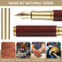 Vintage Wooden Mini Fountain Pen, Short Pocket Travel Fountain Pen Fine Nip Pen Fancy Pens Smooth Writing with 15 Pcs 2.6mm Black Ink Cartridges f...