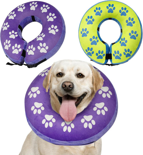 BARKLESS Inflatable Dog Cone, Soft Cone for Large Medium Dogs after Surgery, Cute Dog Donut Collar Stops Licking and Touching Stitches and Wounds,...