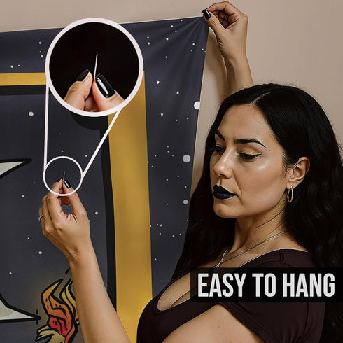 The Goddess Hecate Tarot Card Tapestry - Triple Moon Goddess of Witchcraft Hekate Wheel Pagan Witch Wall Hanging (60" x 50")...