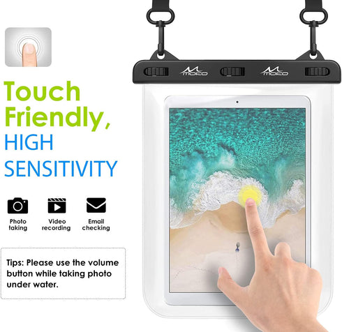MoKo Waterproof Tablet Case, Tablet Pouch Dry Bag Compatible with iPad 10th, iPad 9/9.7/10.2, iPad Mini 6/5/4/3, iPad Air 5/4, Air 3 10.5, iPad Pr...