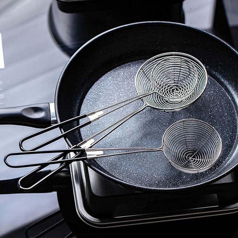 3Pcs Stainless Steel Round Hot Pot Strainer Set,Strainer Skimmer Spoon for Frying and Cooking,Kitchen Utensils Sifting Home Colander,Professional ...