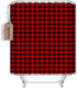 Vandarllin Extra Long 72x84 Inches Shower Curtain Washable,Water Repellent,Rustic Red Black Buffalo Check Plaid Pattern Print...