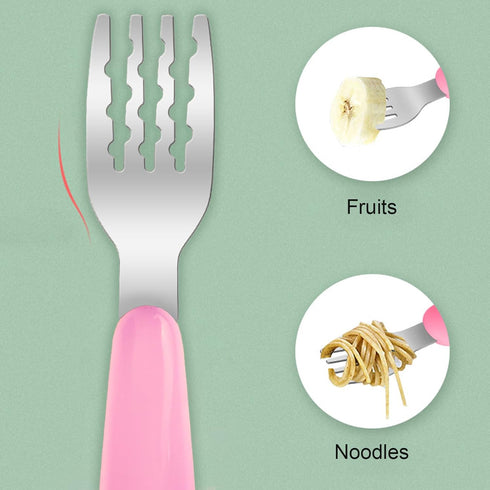 VANRA 2 Pieces Toddler Fork and Spoon Set with Travel Case 18/8 Stainless Steel Toddler Utensils Kids Silverware Children Flatware Child Cutlery S...