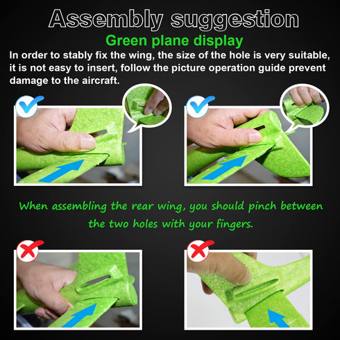 2 pcs Flashing Luminous Glider Plane 2 Flight Mode Aerobatic Superb Charming Shining Foam Airplane can Fly at Night for Kids as The Best Gift. (Le...