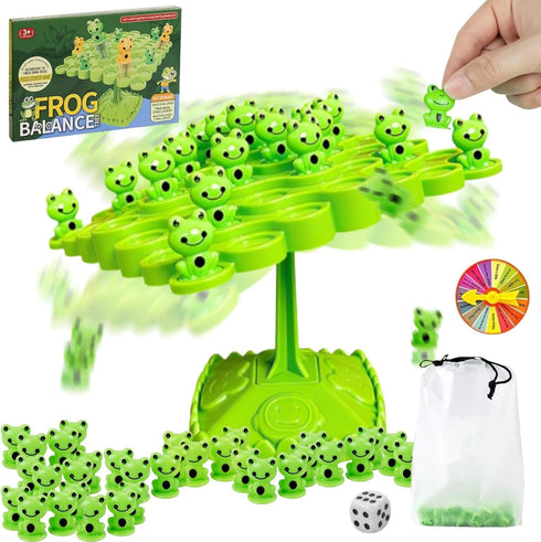 Frog balance Game?Balance Board Game?Two-Player Balanced Tree Board Game, Montessori Frog Balance Tree Educational Toys, Children Desktop Game Gif...