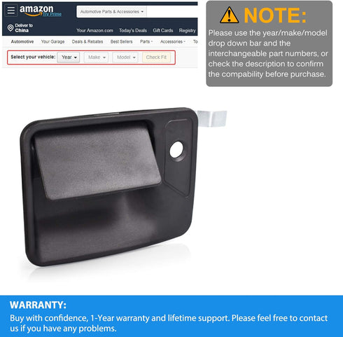 FAERSI Exterior Outside Door Handle Front Left Driver Side Replacements for 1999-2016 Ford F-250 F-350 F-450 F-550 Super Duty | 2000-2005 Ford Exc...