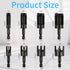 Rocaris 8 Pack Wood Plug Cutter Drill Bit Set, Straight and Tapered Taper Cutting Tool 1/4", 5/16", 3/8", 1/2", 1/4 Inch Hex Shank, Black...