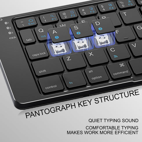 Protable Folding Wireless Keyboard,Foldable Bluetooth Keyboard for Business and Travel,USB-C Rechargeable,Multi-Device for iOS Android Windows Mac...