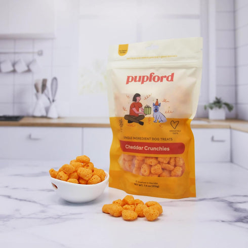 Pupford Cheese Crunchies, Premium Single-Ingredient Treat for Dogs & Puppies (Cheddar, 7.50 oz)...
