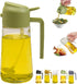 2 in 1 glass olive oil filling bottle, 2 in 1 cooking oiler, spray, kitchen press fuel injector, used for salad making, baking, frying, barbecue, ...
