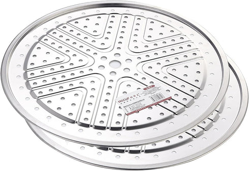 Steaming Plate, 2 Pack 10 Inch Round Food Grade Stainless Steel Steamer Plate for Food Steaming in Kitchen and Outdoors (26 cm)...