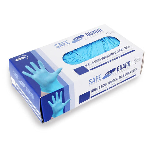 Safeguard Nitrile Disposable Gloves, Powder Free, Food Grade Gloves, Latex Free, 100 Pc, Medium...