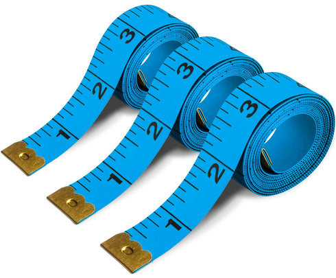 Tape Measure Body Measuring Tape 3 Pack Soft Fabric Measuring Tape for Sewing Cloth Measurement,Double Scale Tailor Ruler for Weight Loss (Blue)...
