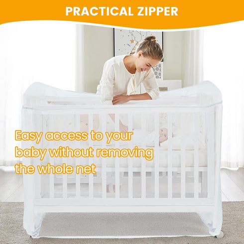 Orzbow Baby Crib Tent to Keep Baby from Climbing Out, Encrypted Mosquito Net for Crib, Crib Net with Two-Way Zippers, Durable and Breathable Mesh ...