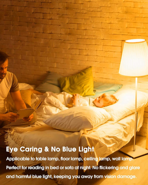 Yellow LED Bug Light Bulbs Outside, A19 LED Yellow Bug Bulb Outdoor 60W Equivalent, 9W Yellow Amber Bug Lights E26 Base Porch Lights, Non-Dimmable...