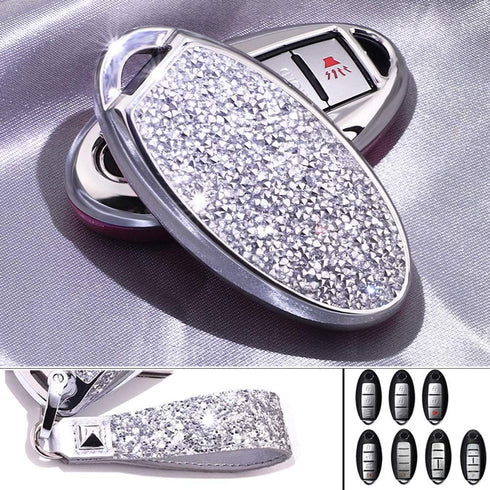Royalfox(TM) 3 4 5 6 Buttons 3D Bling keyless Entry Remote Smart Key Fob case Cover for Nissan Murano Pathfinder Titan Maxima Sylphy Lannia Livina...