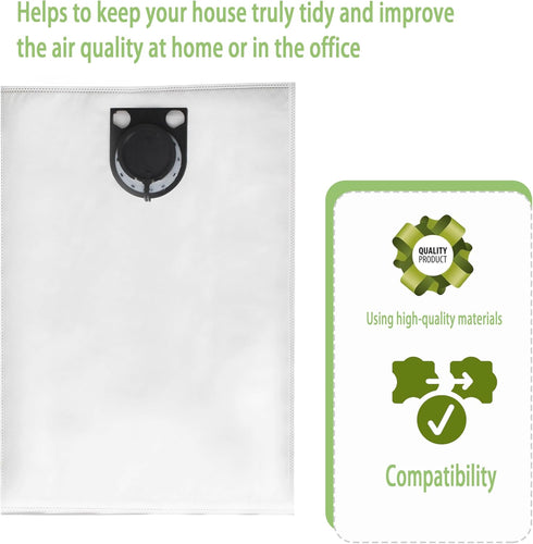 Vacuum Filter Bags for BOSCH Wet/Dry Dust Collector/vacuum Cleaner Model 3931 3931A Replacement Vacuum Filter Bags Wool Filter Bags, VAC013, White...