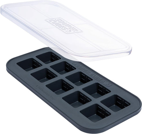 Souper Cubes 2 Tbsp Silicone Freezer Tray With Lid - Easy Meal Prep Container and Kitchen Storage Solution - Silicone Mold for Soup and Food Stora...