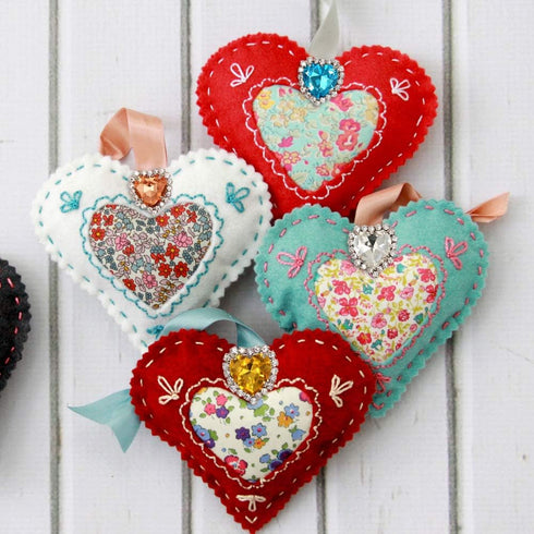 Heart Rhinestones 20pcs Sew-on Buttons Embellishments with Diamond, 14mm Heart Rhinestones Flatback, Pink...