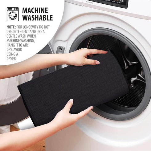 16 x 18 Premium Dish Drying Mat Super Absorbent Microfiber Kitchen Counter Mat, Dish Drainer, Dual Surface (Black)...