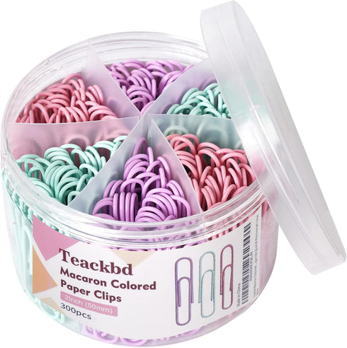 Macaron Colored Paper Clips, Large Paper Clip, 2" Jumbo Paper Clips,300pcs Big Paper Clips for Office Supplies...
