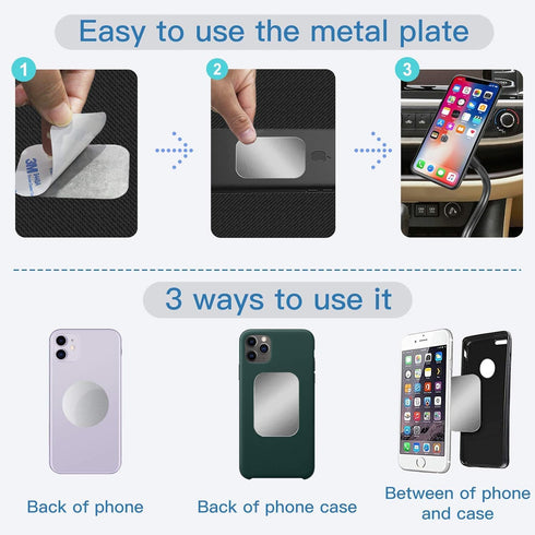 OWLKELA Mount Metal Plate for Phone Magnet Car Mount Holder Cradle with Adhesive, Universal Replacement Sticker Compatible with Magnetic Mounts - ...