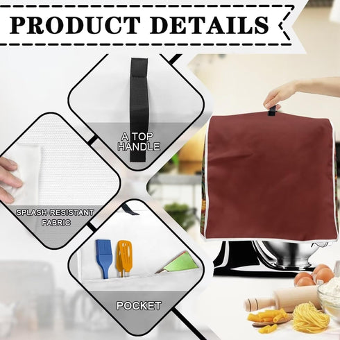 Sunflower Rooster Stand Mixer Covers Compatible with 4.5-5 Quart Kitchen Aid Mixer, Washable Kitchen Appliance Cover Universal Fit Coffee Maker Bl...