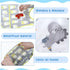 12 Pcs Baby Waterproof Bibs with Food Catcher Adjustable Snaps Plastic Feeding Bibs for Toddlers, 6 to 36 Months...