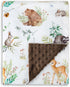 HOMRITAR Baby Blanket for Boys Girls Soft Plush Minky Blanket with Double Layer Dotted Backing for Toddler Nursery with Woodland Animals Printed 3...