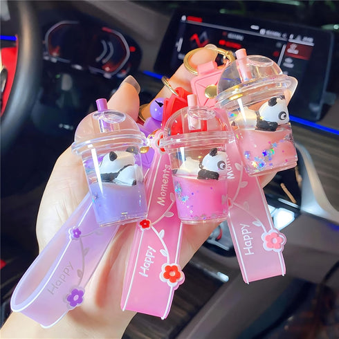 Cute Keychain Animal Liquid Floating Kawaii Keychains Backpack Pendant Charm Wristlet Key Ring for Girl Women...
