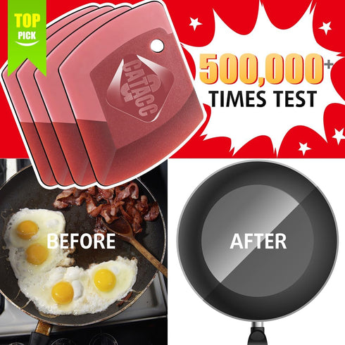 Pan Scraper, Durable Pot Scraper Dish Scraper, Flexible Kitchen Pan Scraper Tool Non Scratch for Cast Iron, Pot and Pan, Dish Cleaning- Pack of 4...