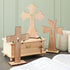 Bright Creations Wooden Crosses for Crafts - 12-Pack, 3 Sizes & Light Brown Unfinished Wood - DIY Blank Crosses with Stands - for Baptism Favors &...