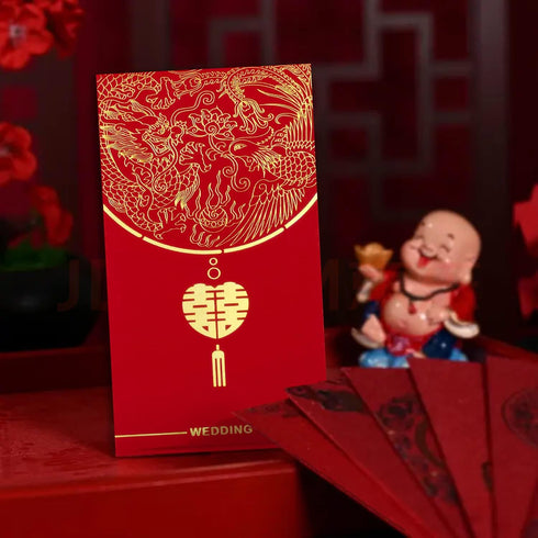 24PCS Chinese Red Envelopes, Chinese Wedding Red Envelopes - Lucky Money Gift Cash Pockets, Chinese Hong Bao for Wedding- 6.7 x 3.54 inch...