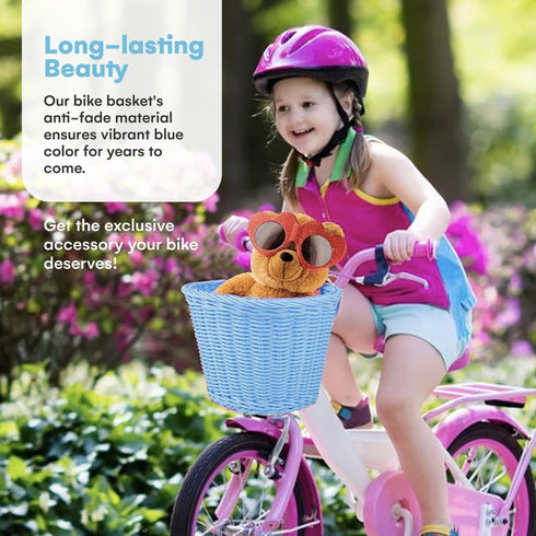 Steady Doggie Bike Basket - Front Bike Baskets - Bicycle Basket - Easy Installation - Hand-Woven Polypropylene - Durable and Anti-Fade - UV Protec...