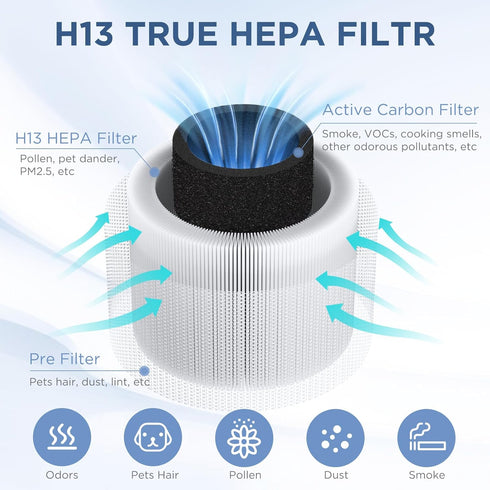 Original Filter Replacement for Air Purifier GL-K803, H13 True HEPA Air Cleaner Filter, 1*Piece...