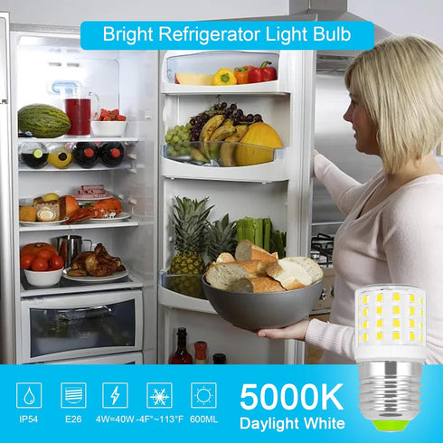 KEI D34L Refrigerator Bulb Replacement AC100-265V 3.5W Refrigerator Bulb Frigidaire Daylight White 600LM 4W Equivalent 40W Refrigerator Light Bulb...