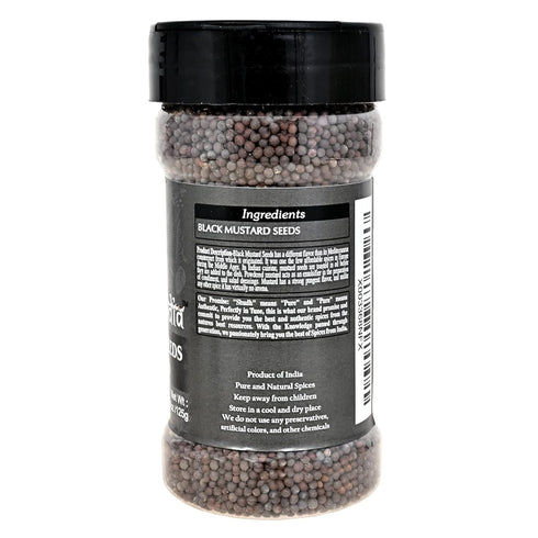 Shudh india Black Mustard Seeds Whole Spice (Kali Rai) 4.4oz (125g) PET Jar ~ All Natural | Gluten Friendly | NON-GMO | Vegan | Indian Origin " (B...