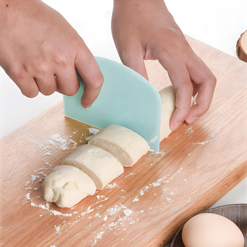 5-Pack Dough Scraper Bowl Food-safe Plastic Dough Cutter Flexible Bench Multipurpose Food Scrappers for Bread Dough Cake Fondant Icing...