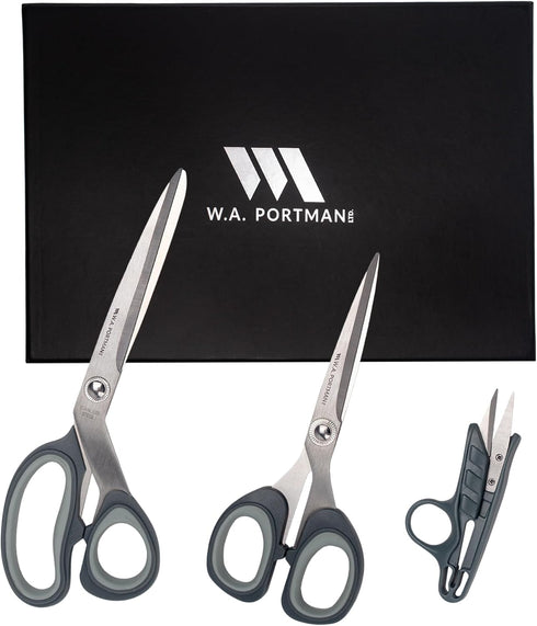 WA Portman 3 Piece Fabric Scissors - Comfort-Grip Handle Sewing Scissors for Fabric Cutting - 9" Fabric Shears, 7" Sewing Scissors & 4.5" Thread S...